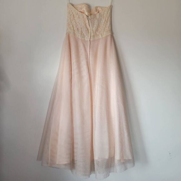 Scott McClintock Vintage Strapless Lace & Tulle Gown – Size 8 Blush/Peach Sweeth - Picture 4 of 8